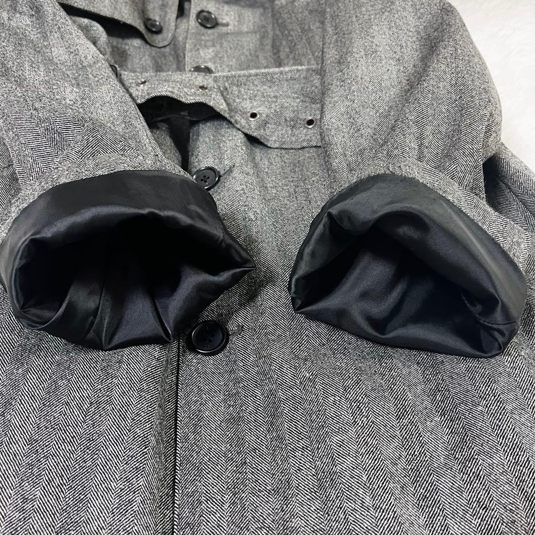 赤タグ タケオキクチ ヘリンボーン カシミヤ チェスターコート 大きいサイズ 4