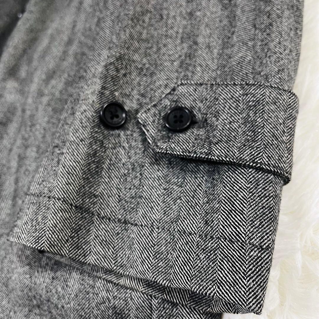 赤タグ タケオキクチ ヘリンボーン カシミヤ チェスターコート 大きいサイズ 4