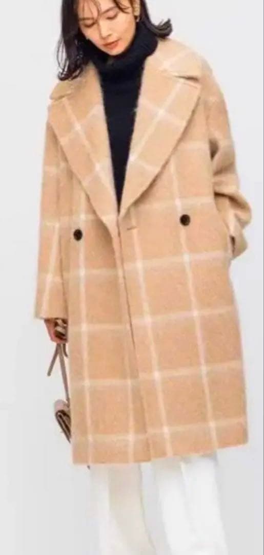 23区　MANTECO シャギー　チェック　コート