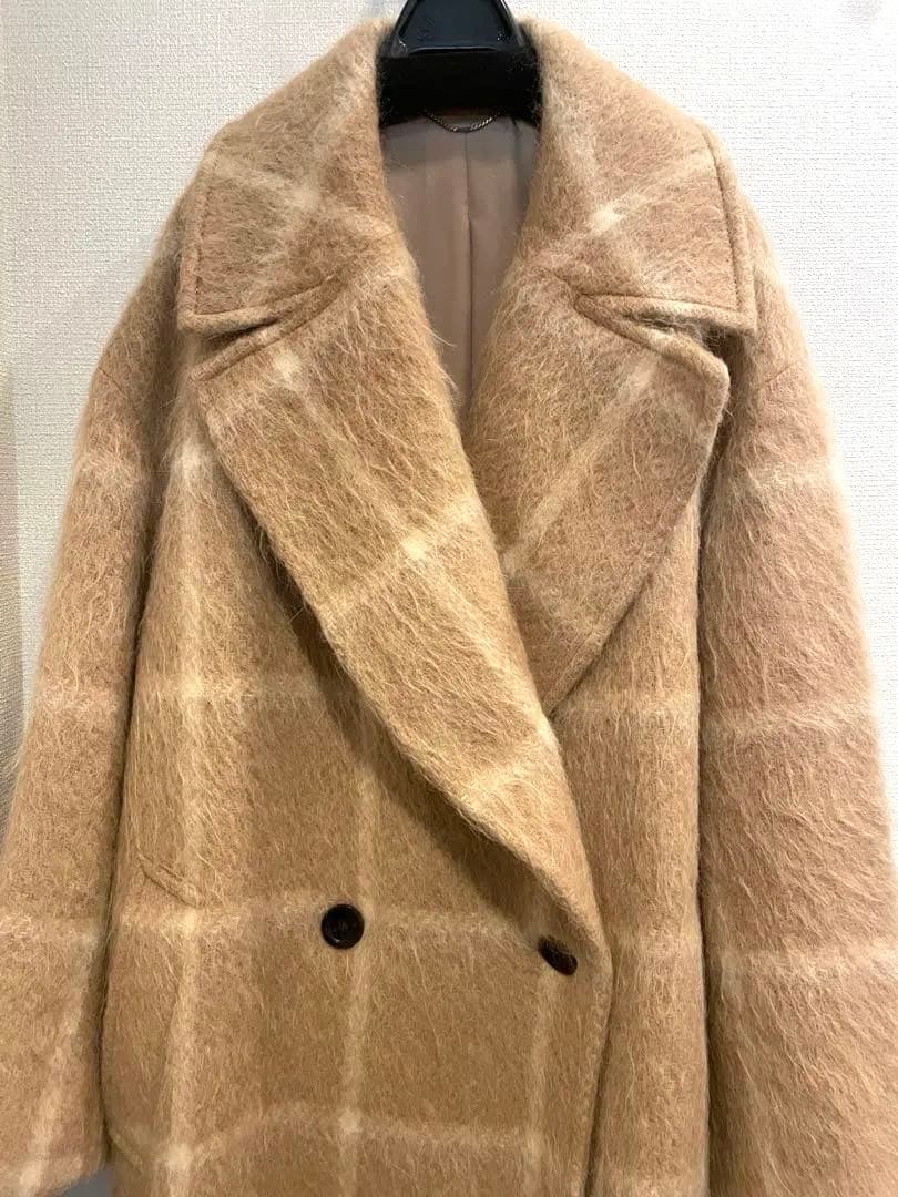 23区　MANTECO シャギー　チェック　コート