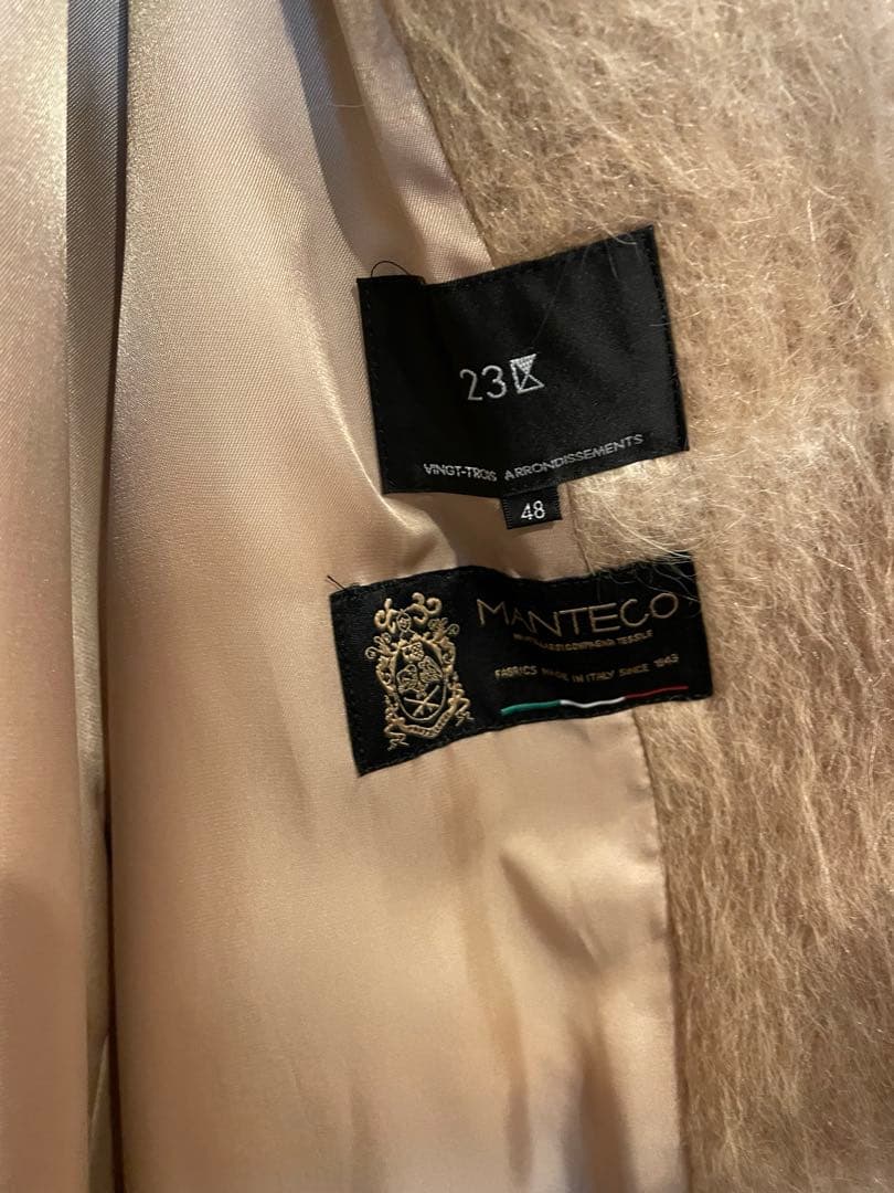 23区　MANTECO シャギー　チェック　コート