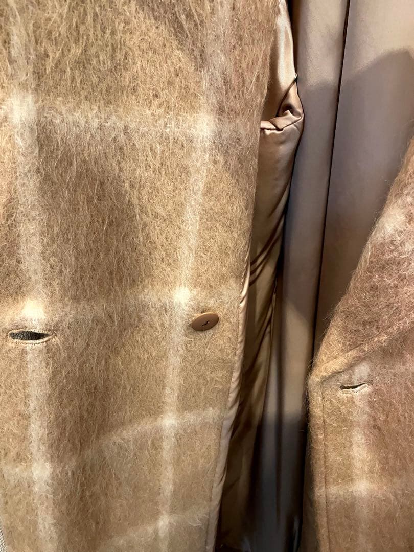 23区　MANTECO シャギー　チェック　コート