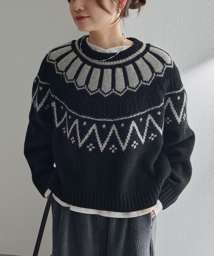 mo10 PUAL CE CIN シェットランドウール求心ニット