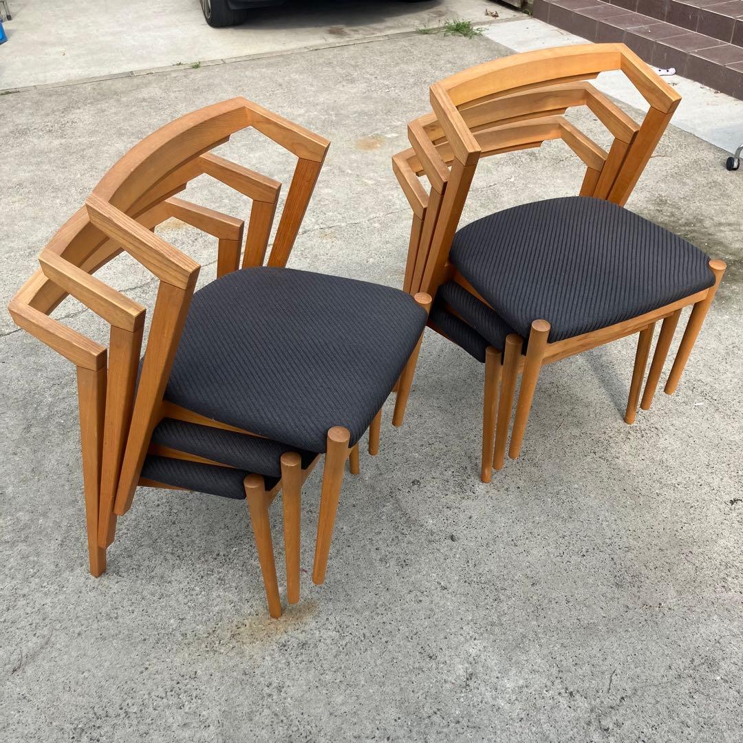 ⑥ 北欧レトロ オーク材 無垢材 ベントウッドチェアー アームチェア 木製椅子