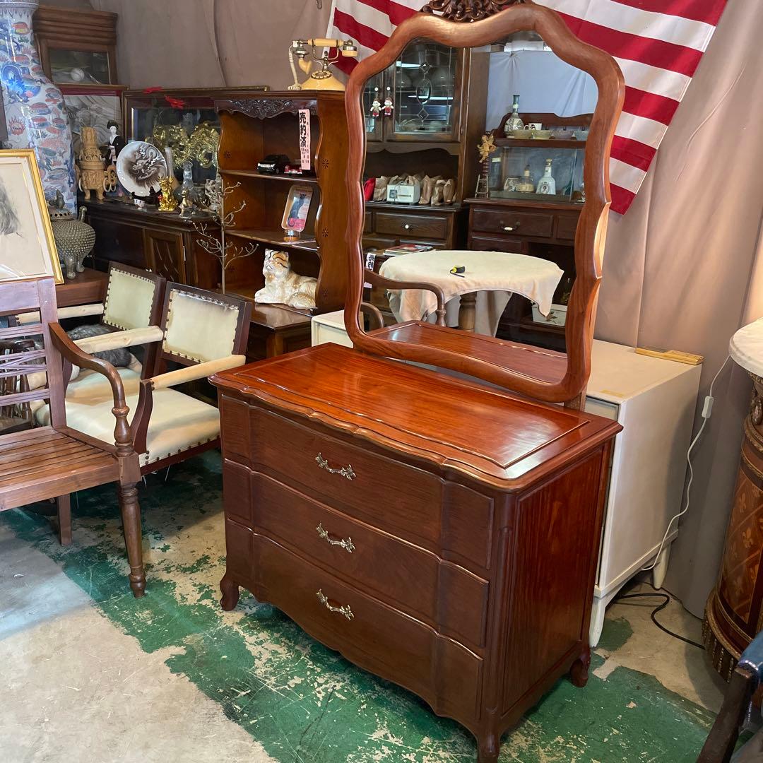 アンティーク・マホガニー・ミラーチェスト