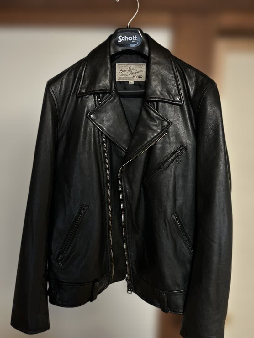 アヴィレックス　ダブルライダースジャケット サイズXL 羊革