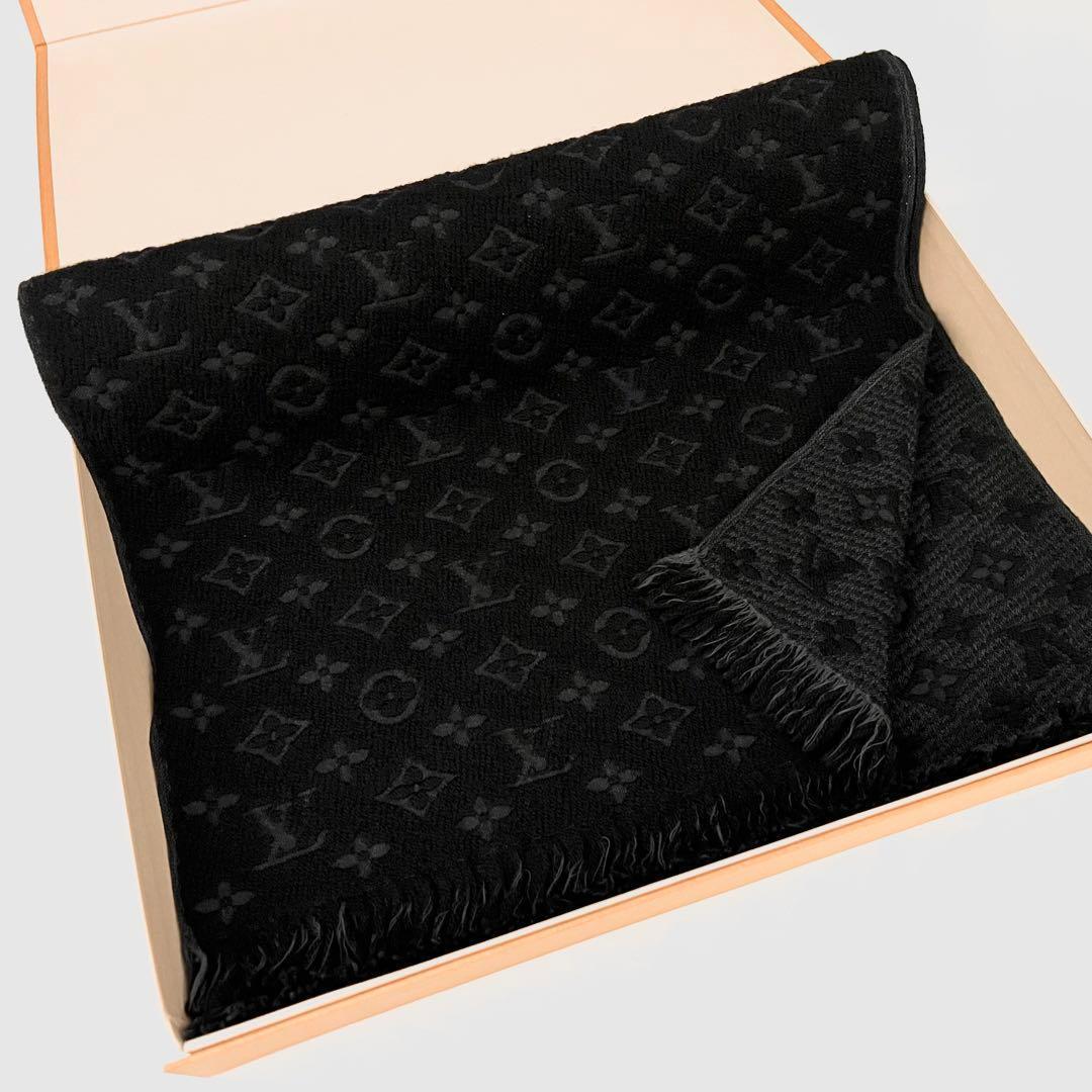 極上美品✨箱付ルイヴィトン マフラー モノグラム エシャルプクラシック黒ブラック