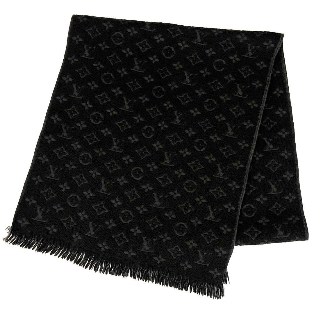 極上美品✨箱付ルイヴィトン マフラー モノグラム エシャルプクラシック黒ブラック