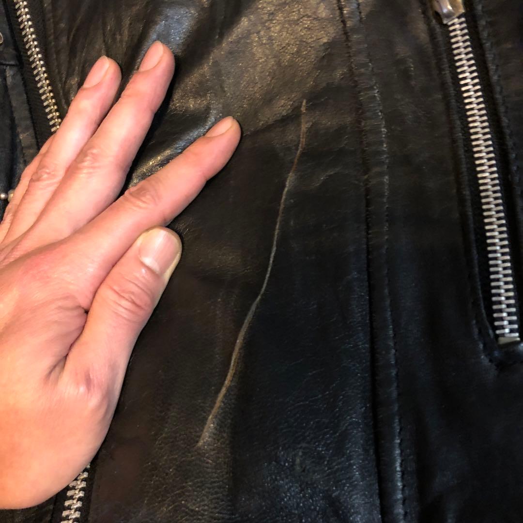 ス*ワ様 ヴィンテージukライダースルイスレザーハイウェイマン666鋲ジャン