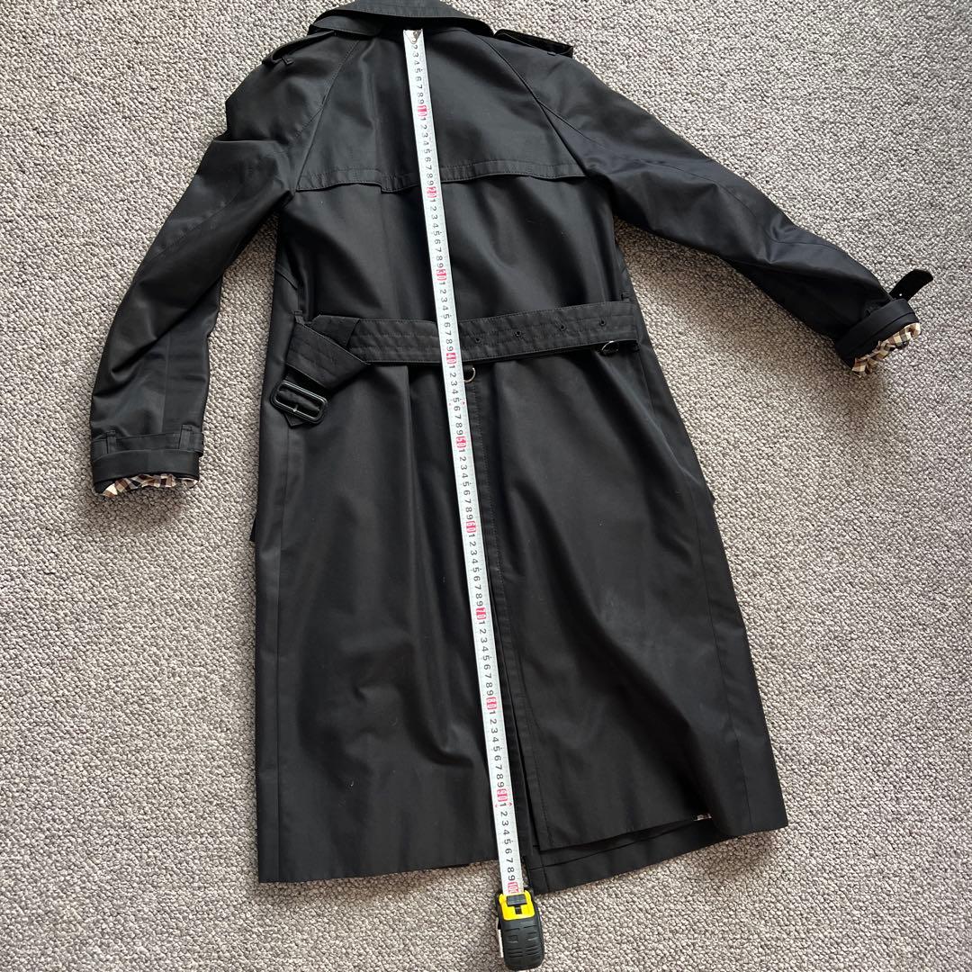 ブラック トレンチコート チェック裏地