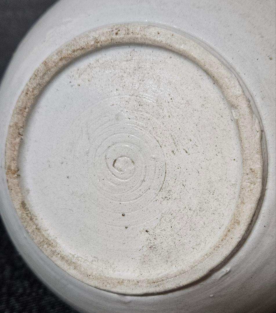 李氏朝鮮時代　朝鮮古美術　朝鮮古陶磁器　李朝白磁　高さ　28.2cm 広口　大壺