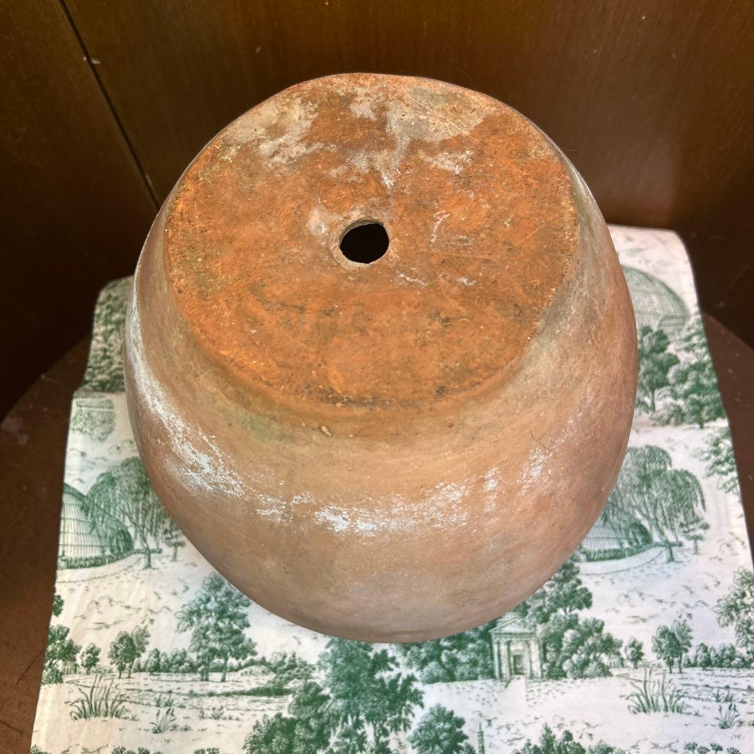 貴重 ワンダーデコールふっくら壺/ラウンド型テラコッタ鉢 穴有り 径26cm