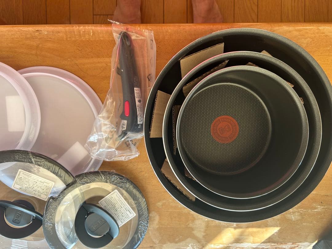 ティファール 取っ手のとれる 鍋 フライパンセット 9点セット グレー