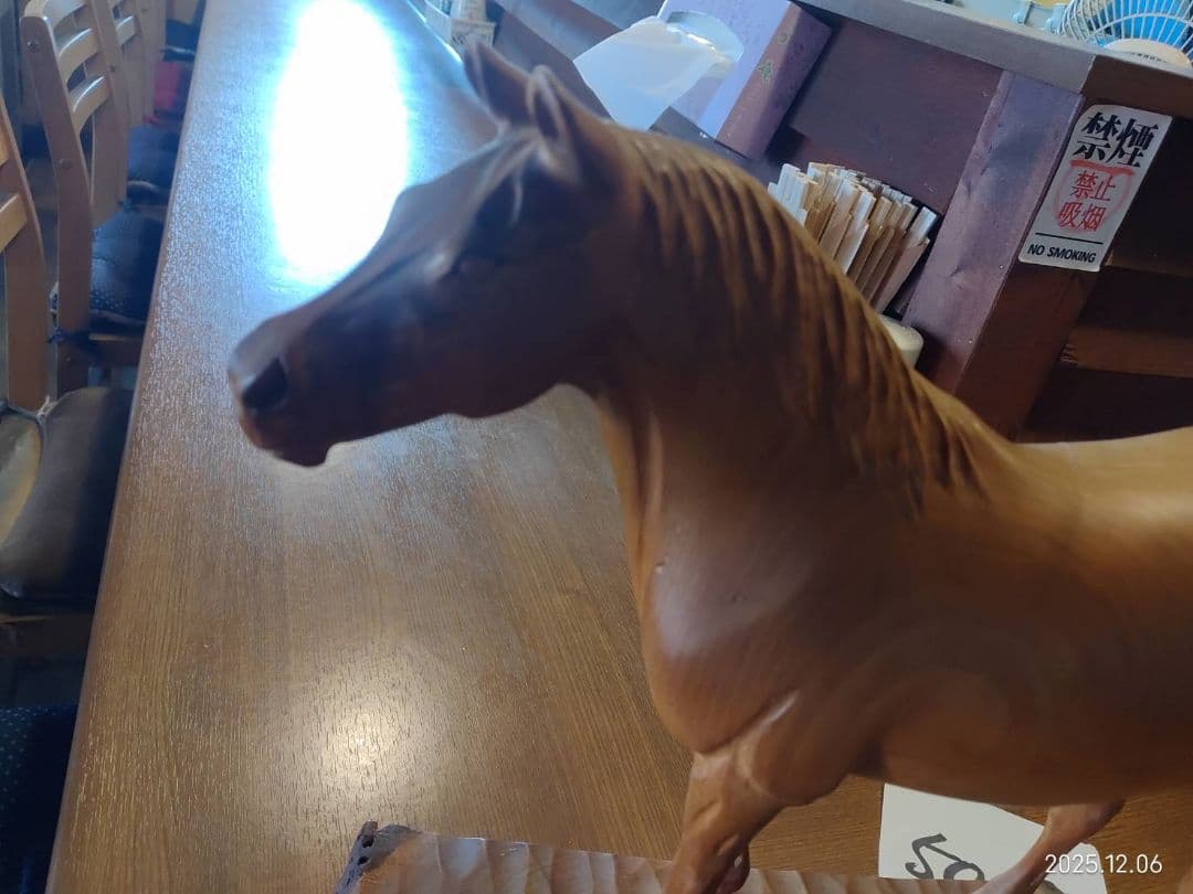 木製 馬の置物 約30cm　古民家から見つけました