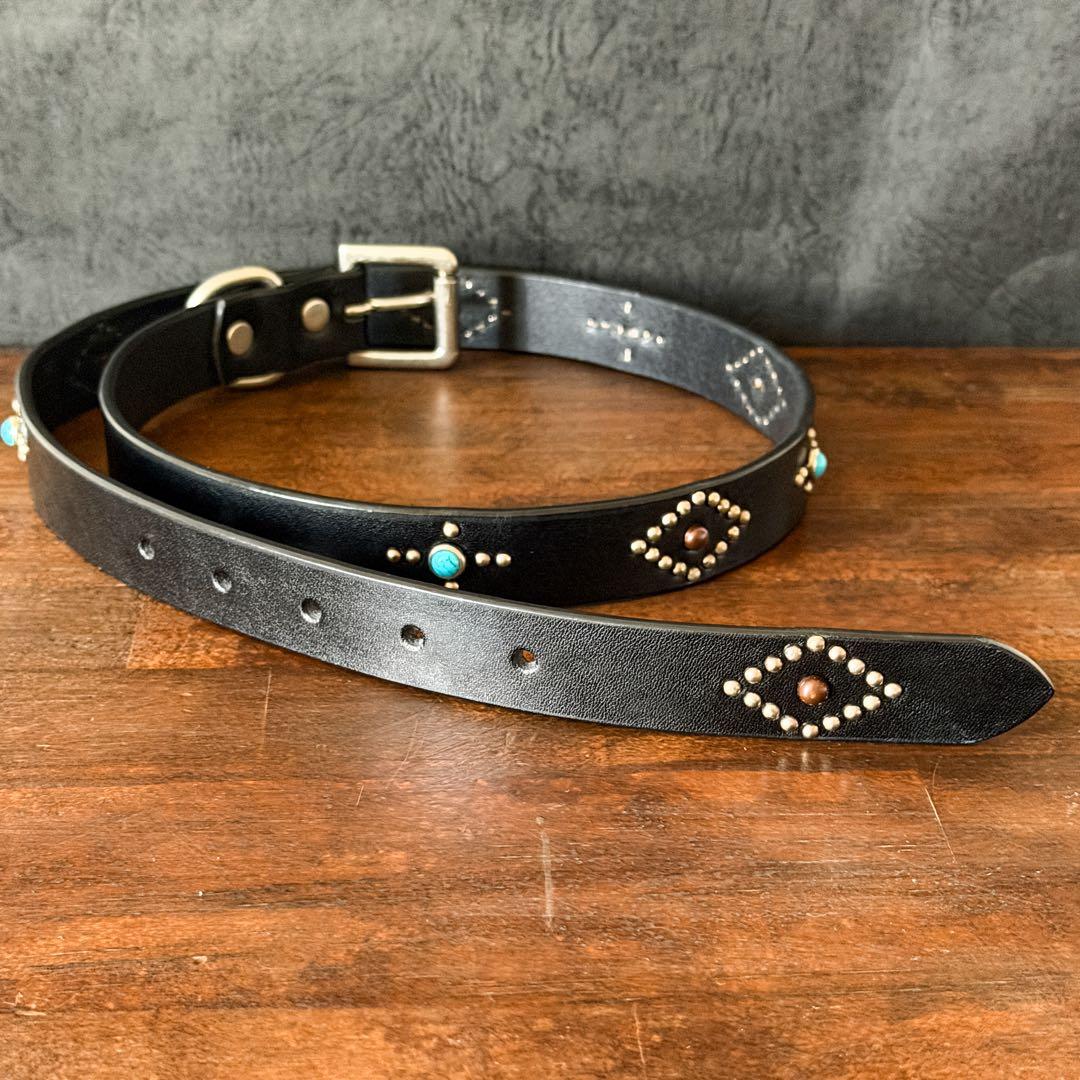 スタッズナローベルトDesert ビンテージ23mm 32inch97cm