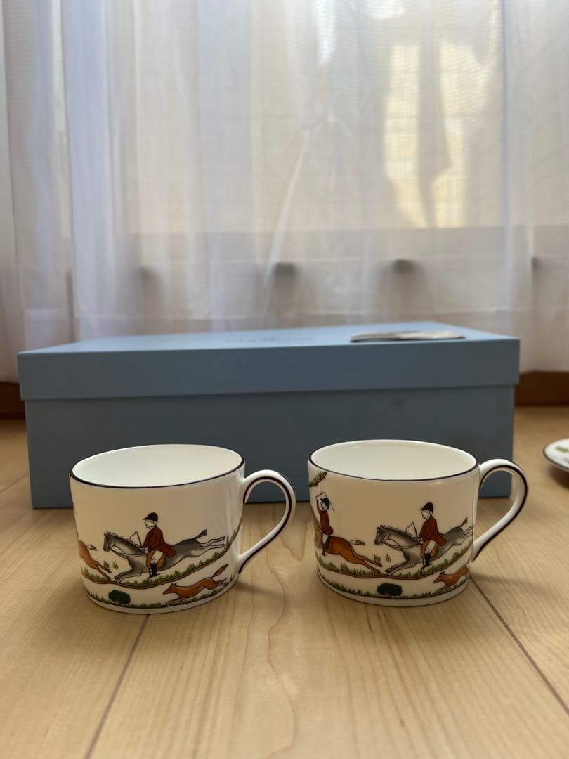 コールポート ハンティングシーン トリオ カップ&ソーサー デザートプレート