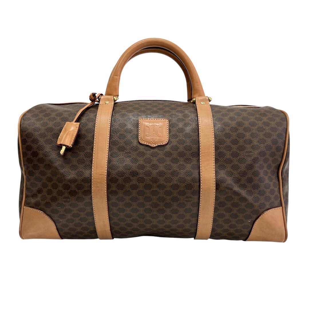 CELINE オールドセリーヌ ボストンバッグ マカダム柄 トリオンフ 鍵あり