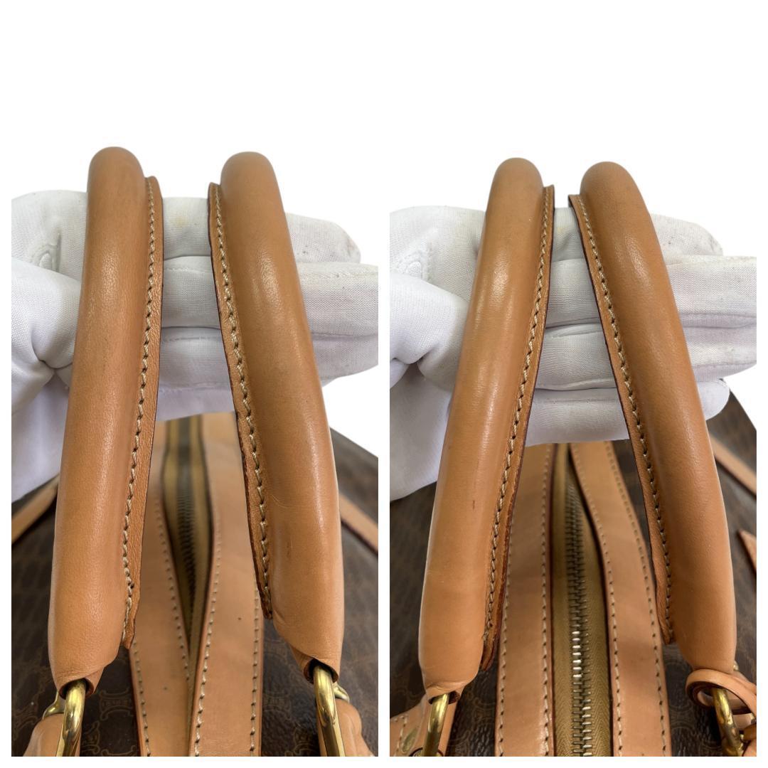 CELINE オールドセリーヌ ボストンバッグ マカダム柄 トリオンフ 鍵あり