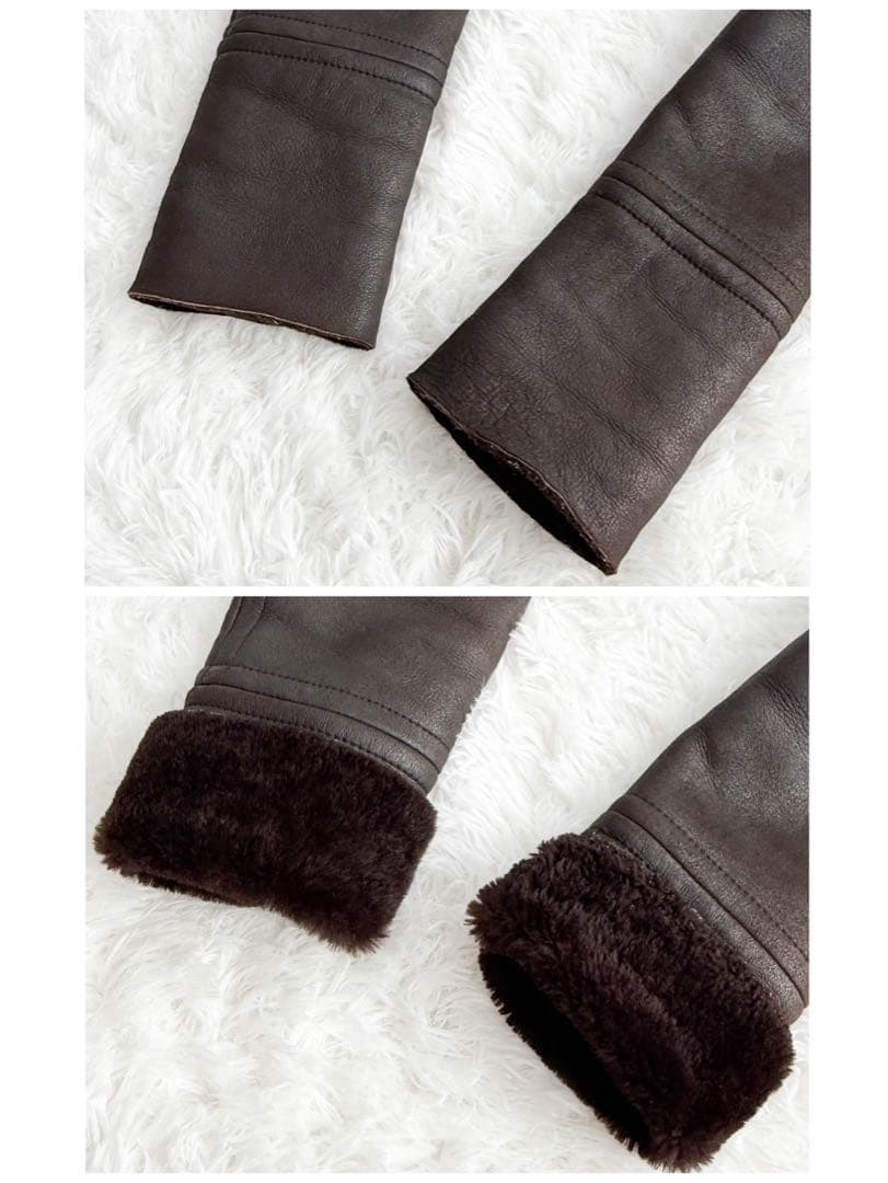 希少 GUCCI トムフォード期 ムートンコート 羊革100% ブラウン 38