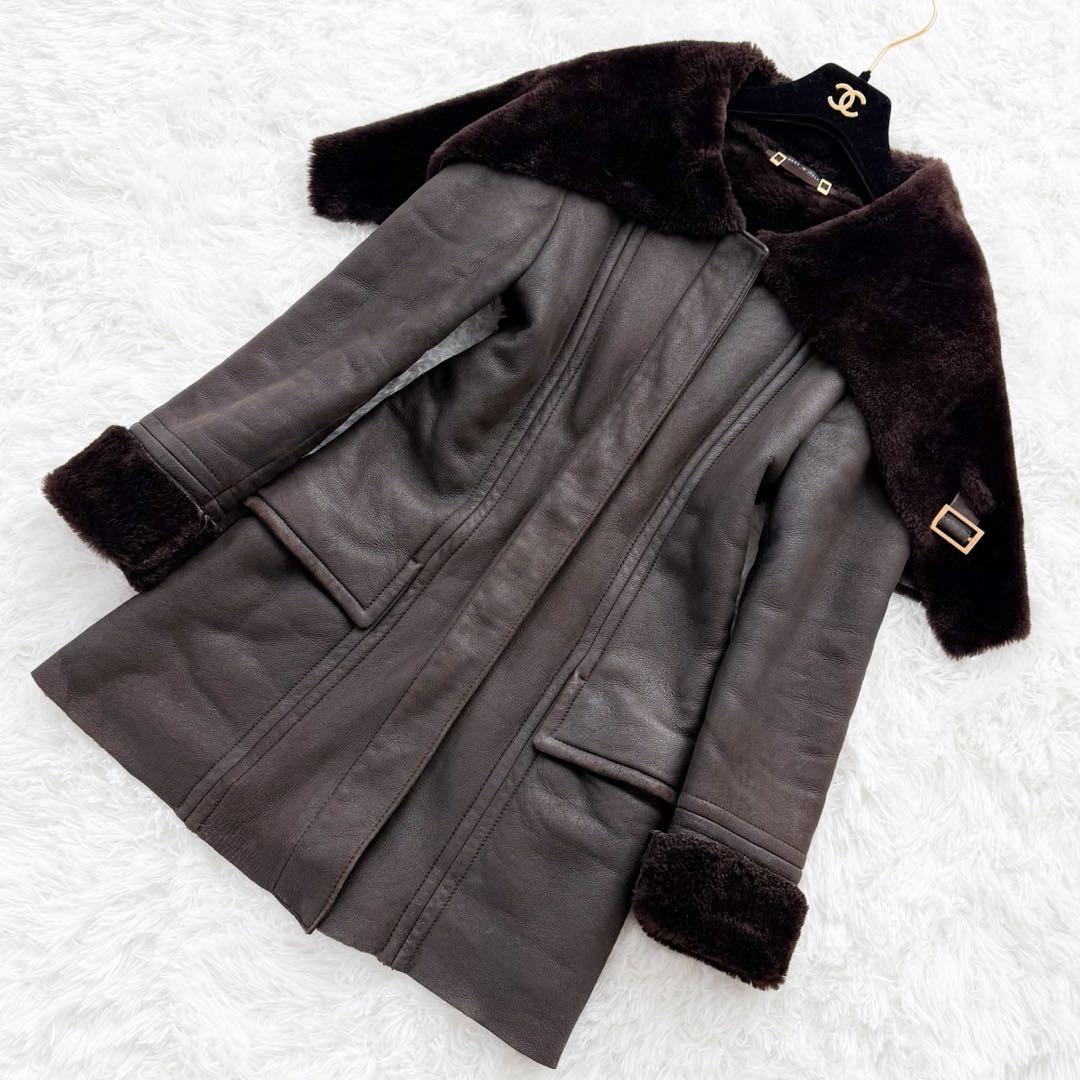 希少 GUCCI トムフォード期 ムートンコート 羊革100% ブラウン 38