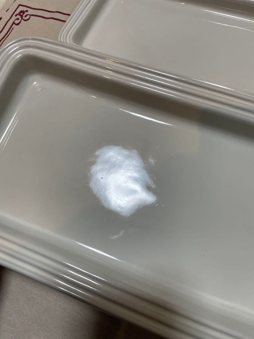 《美品》ルクルーゼ　長方形皿&フラワーディッシュ 4点セット