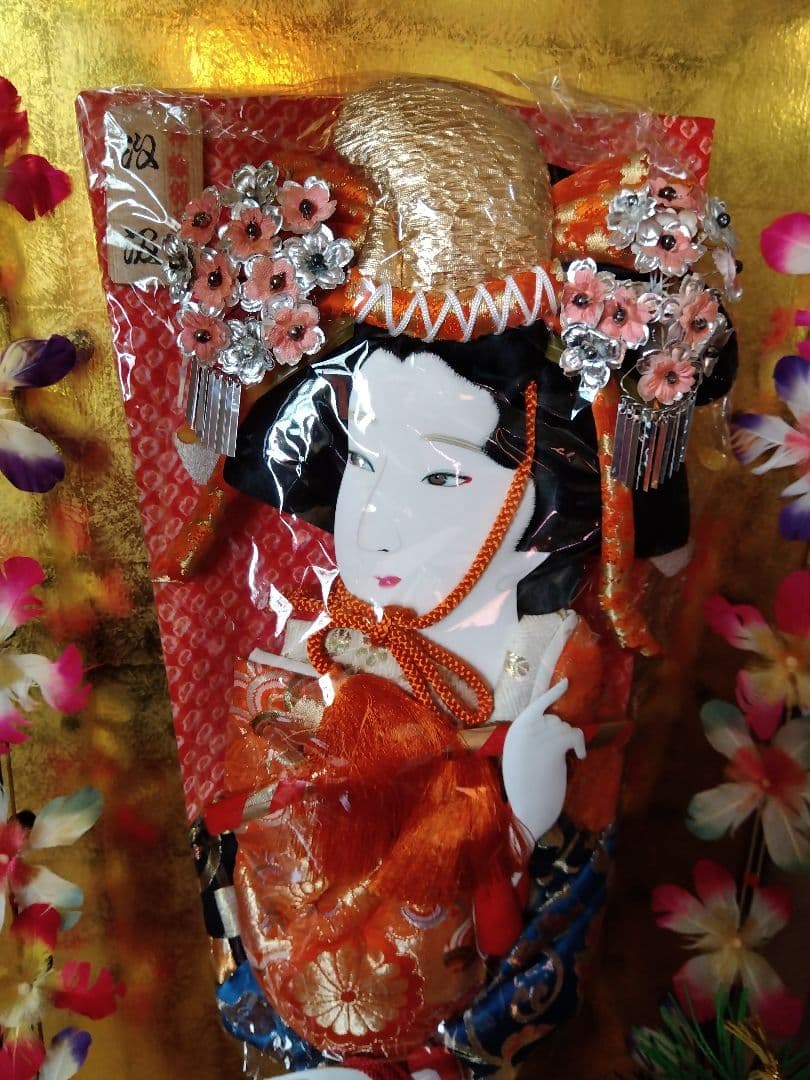 羽子板、お正月、人形ケース入り、オルゴール付き