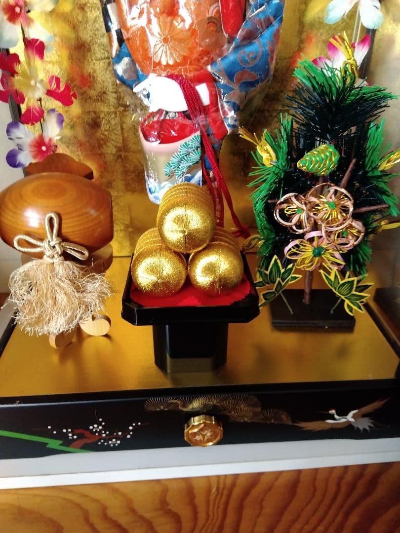 羽子板、お正月、人形ケース入り、オルゴール付き