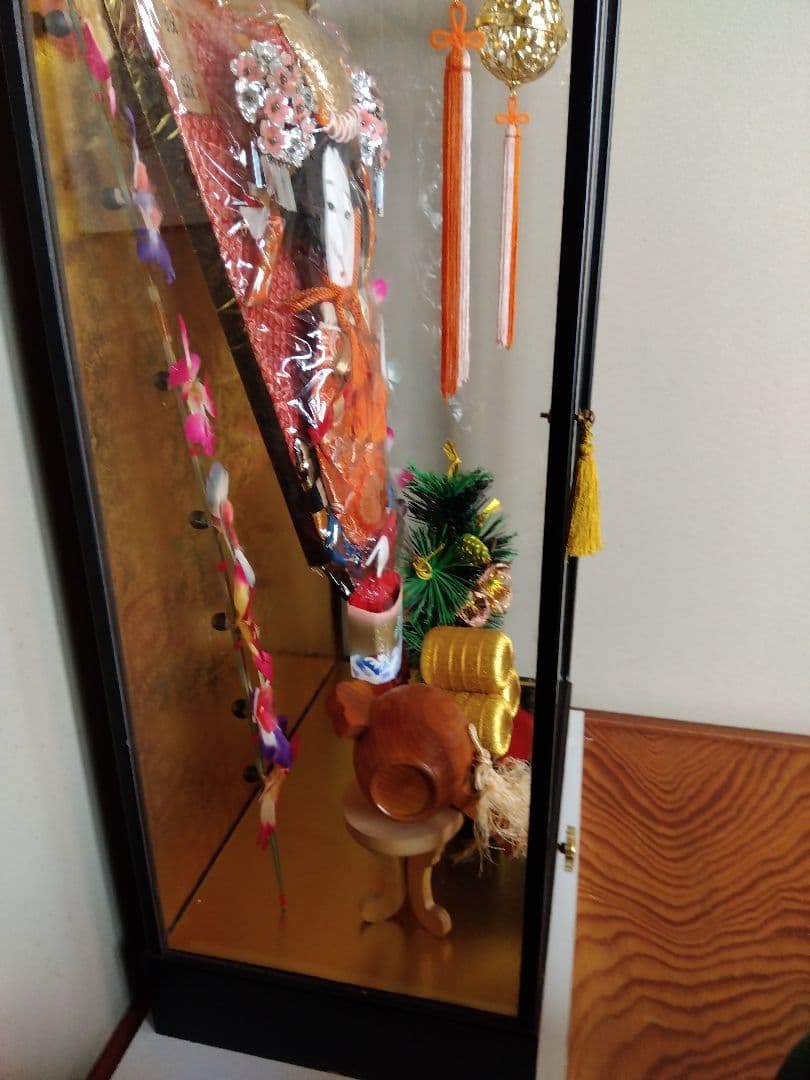 羽子板、お正月、人形ケース入り、オルゴール付き