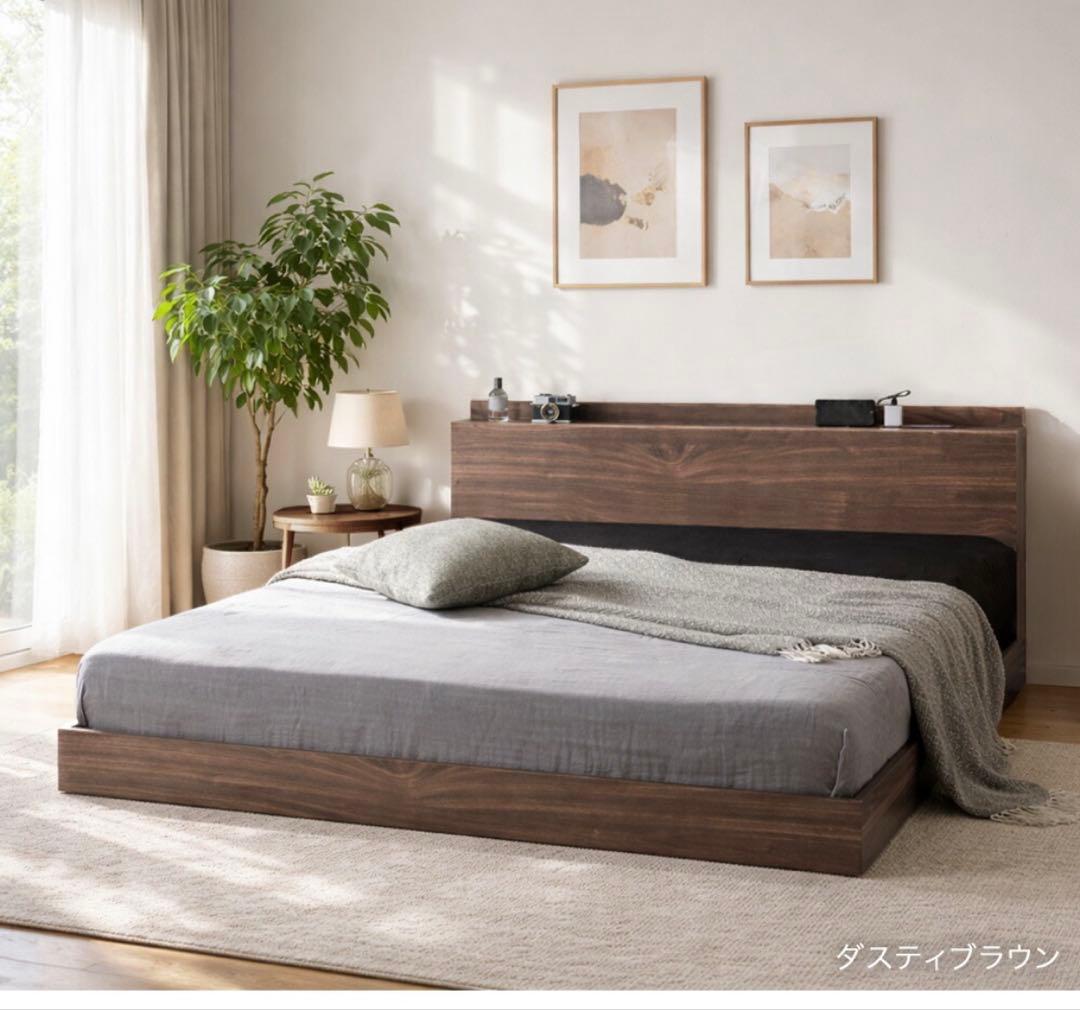 ローベッド すのこ ベッド フレーム　クイーン