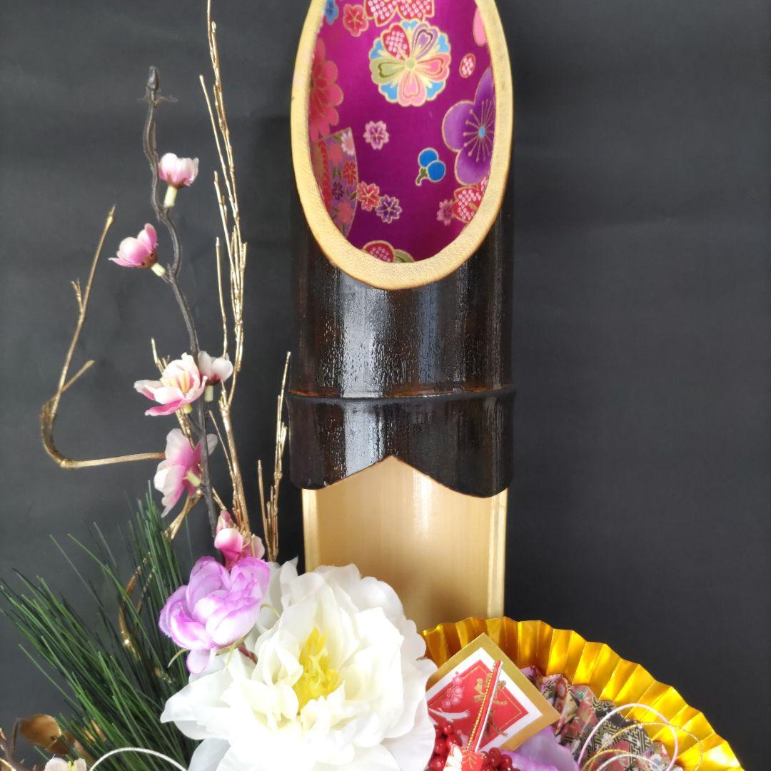 竹器お正月飾り　しめ飾りアレンジメント