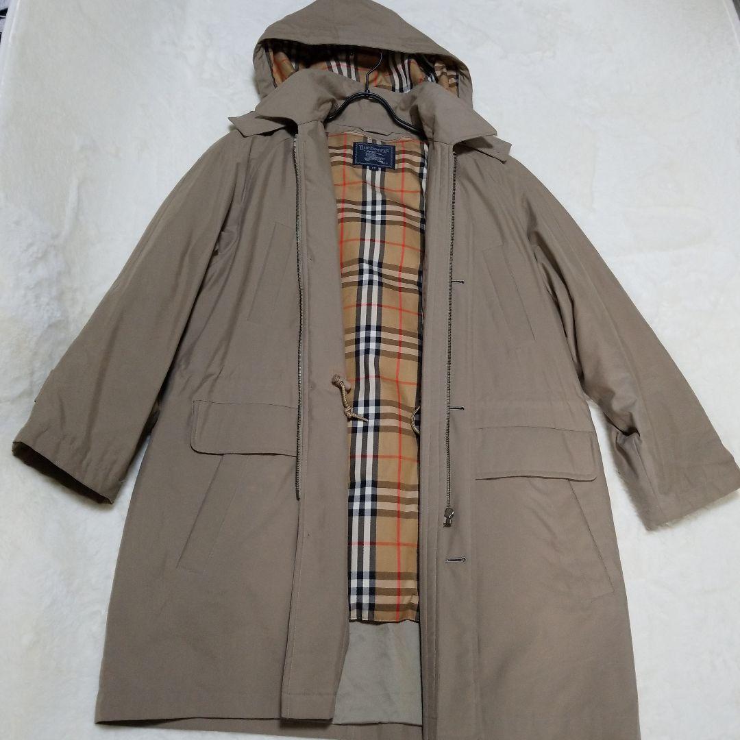 バーバリー　フーデットコート　ダウンライナー　ロングコート　カーキ　LY