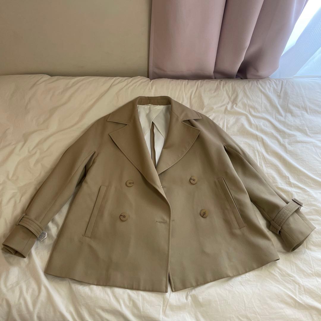 【新品未使用】MaxMara トレンチコート ベージュハーフコート　ベルト付き