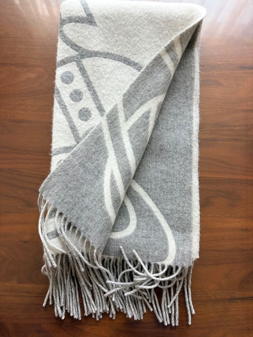 Vivienne Westwood ウールマフラー グレー ホワイト