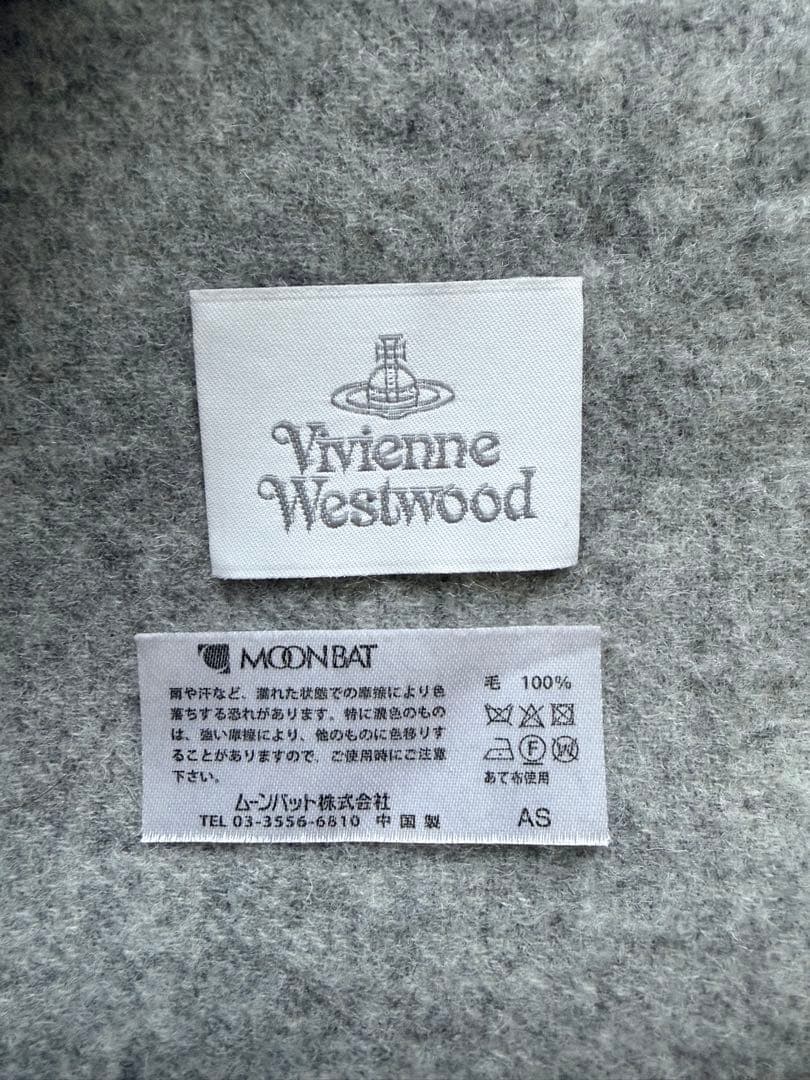 Vivienne Westwood ウールマフラー グレー ホワイト