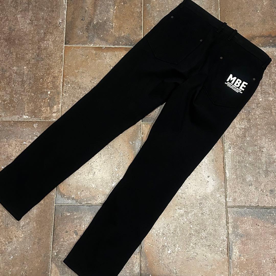 マスターバニーエディション メンズ パンツ ブラック 裏起毛 ストレッチ