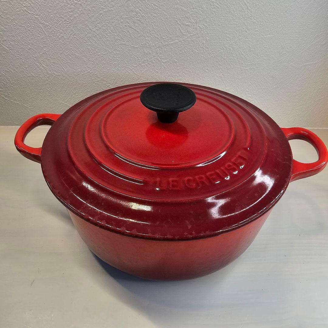 LE CREUSET ル・クルーゼ 20CM レッド赤 両手鍋 鋳物ホーロー鍋