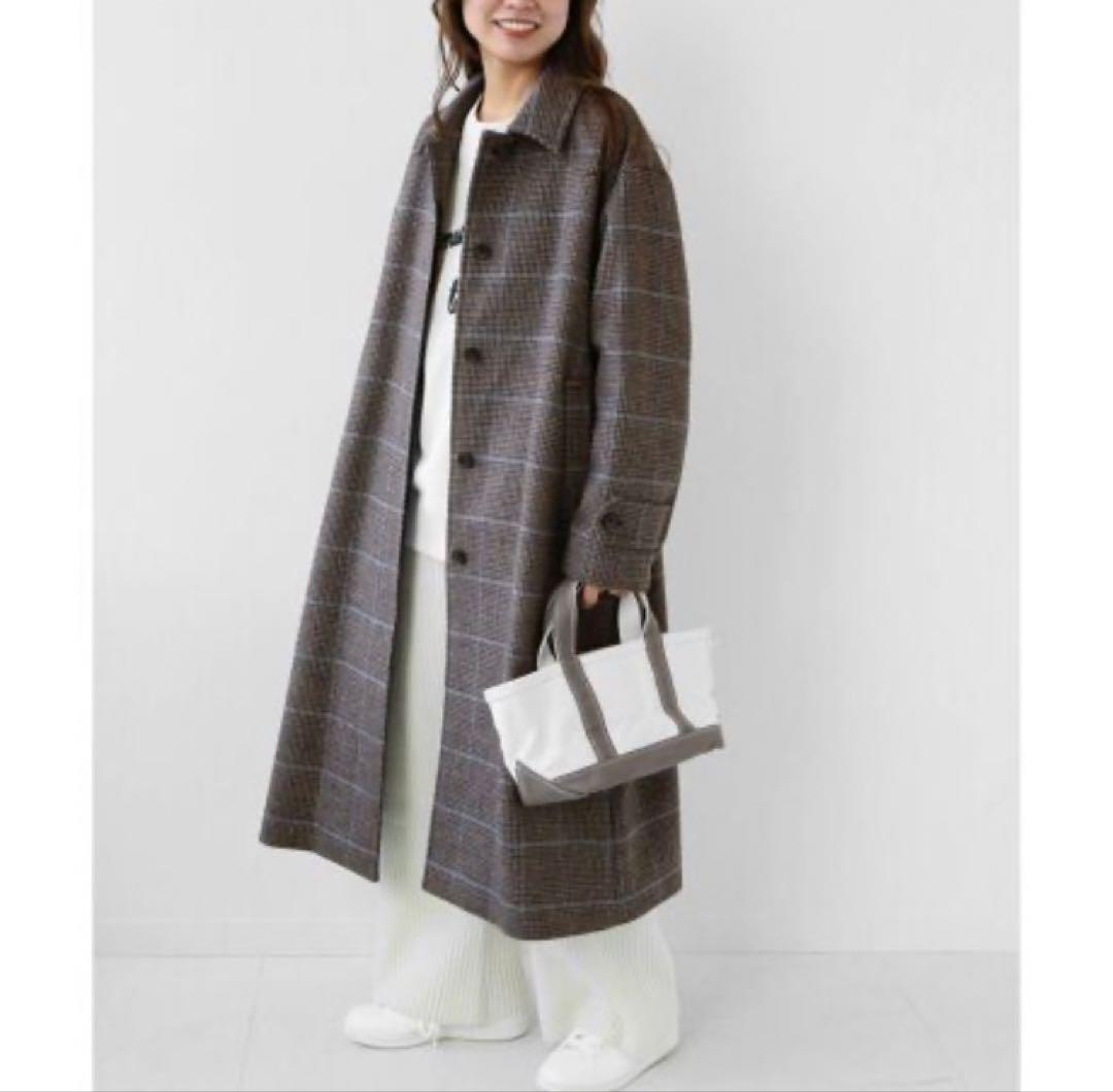 ジャーナルスタンダードレリューム　ウールビーバーステンカラーチェックコート　36