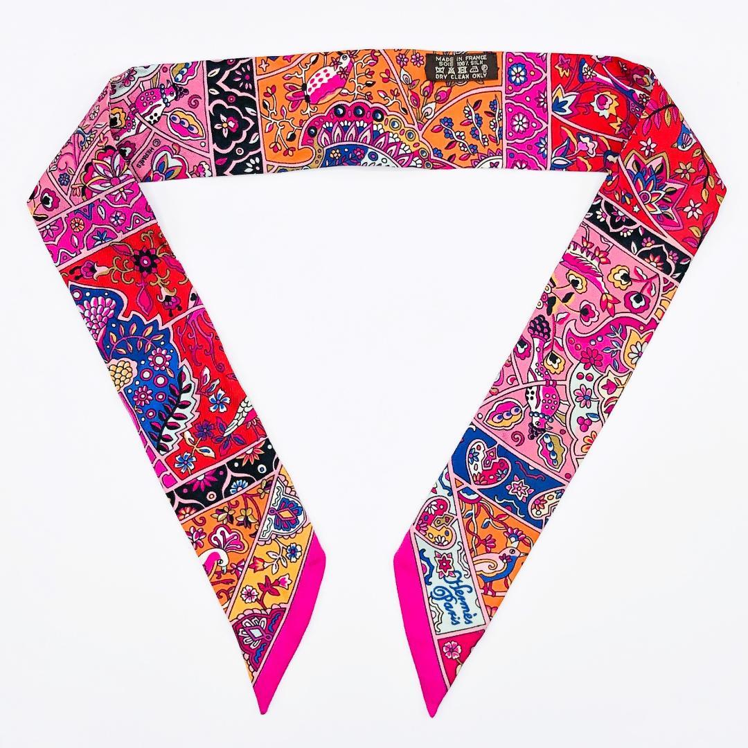 エルメス HERMES ツイリー 花咲く鳥たちの国で スカーフ タグあり 美品