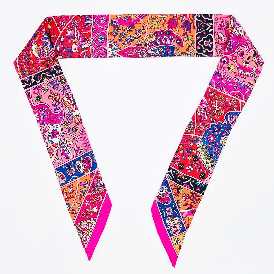 エルメス HERMES ツイリー 花咲く鳥たちの国で スカーフ タグあり 美品