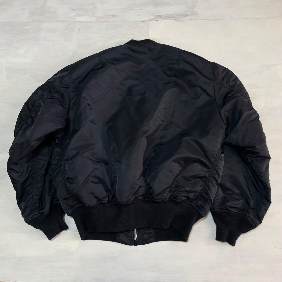 レア　ALPHA 中綿　肉厚 MA-1 ブラック　黒　air force L
