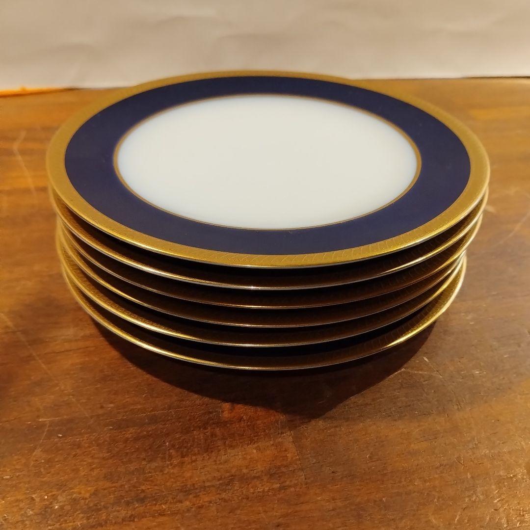 大倉陶園　瑠璃　エンボス 皿　プレート　約16.8cm 6枚