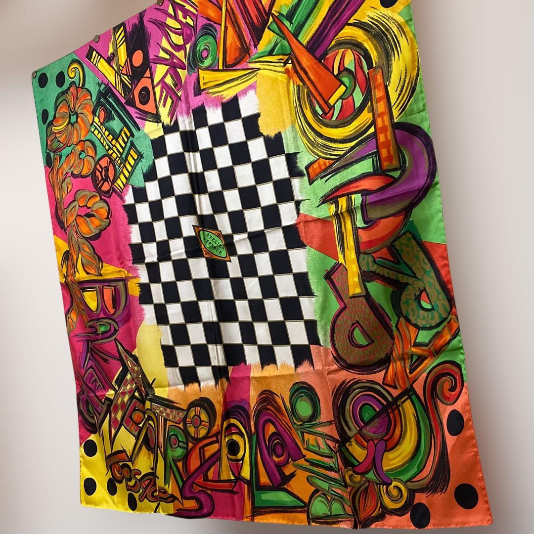 ATELIER VERSACE 大判シルクスカーフ マルチカラー ヴェルサーチ