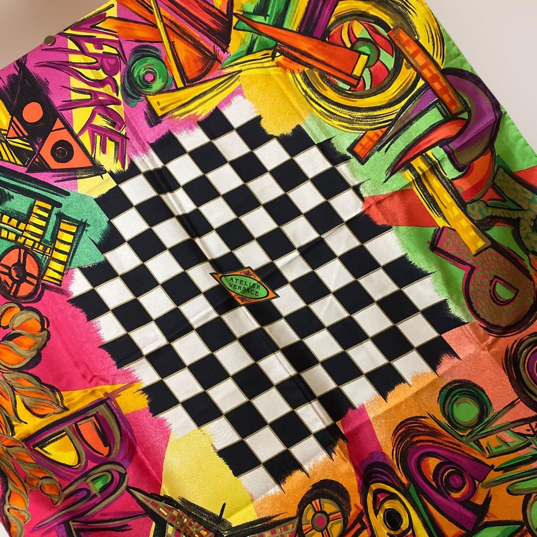 ATELIER VERSACE 大判シルクスカーフ マルチカラー ヴェルサーチ
