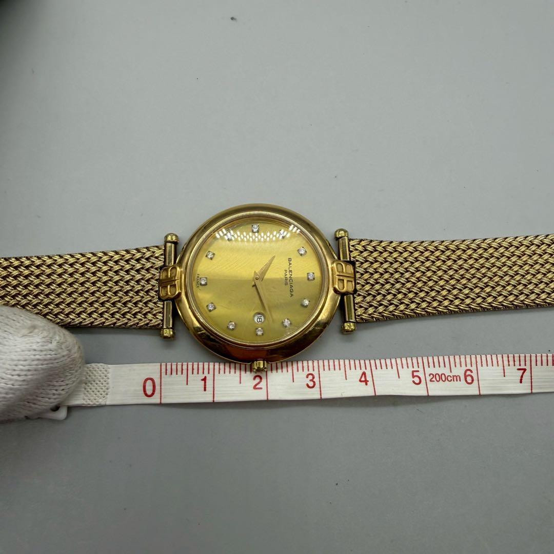 新品電池✨BALENCIAGA 腕時計 ラインストーンベゼル12P 石文字盤