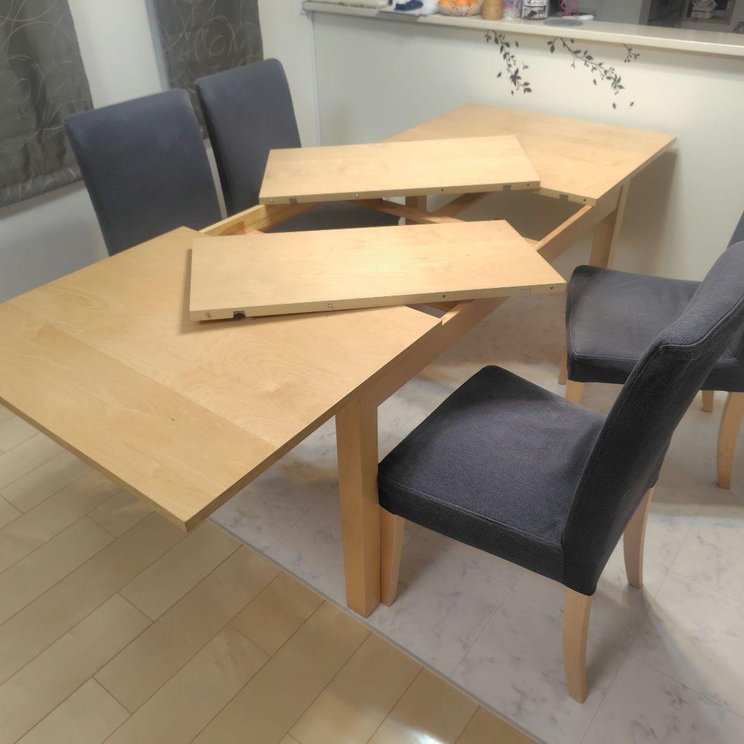 IKEA木製ダイニングテーブル, イスは直接引渡し可能な方のみ