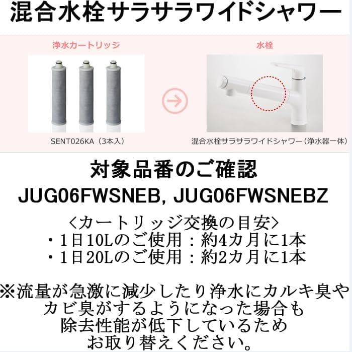 SENT026KA 浄水器水栓 交換用カートリッジ 交換用カートリッジ（3本入）