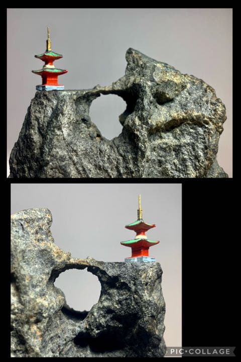 佐治川石 ウブ 桐箱付  『清風明月』  横15×高29.5(cm)