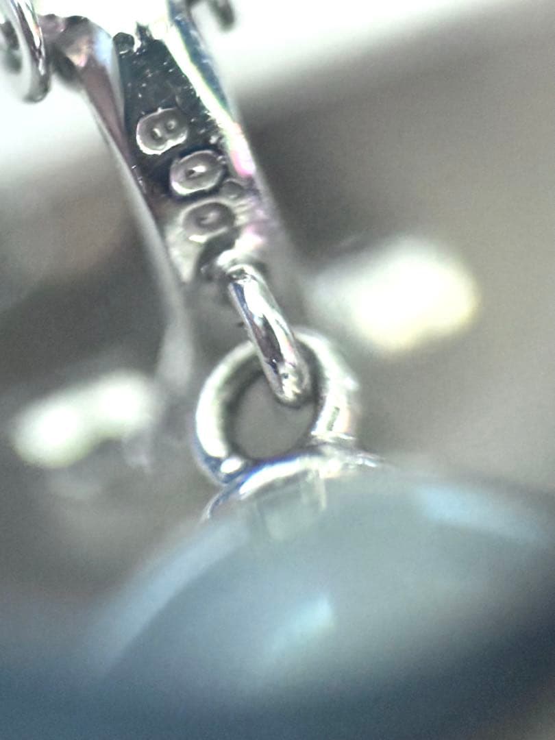 専用！真珠科学研究所オーロラオーシャンブルー黒蝶真珠ダイヤモンドイヤリングWG