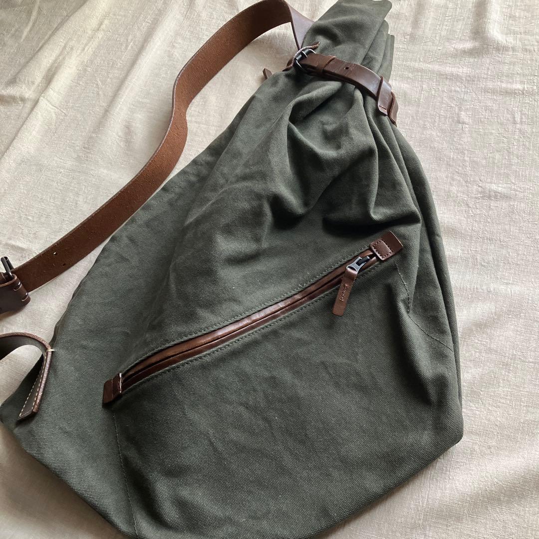 バギーポート ボンサック カーキ レザー キャンバス