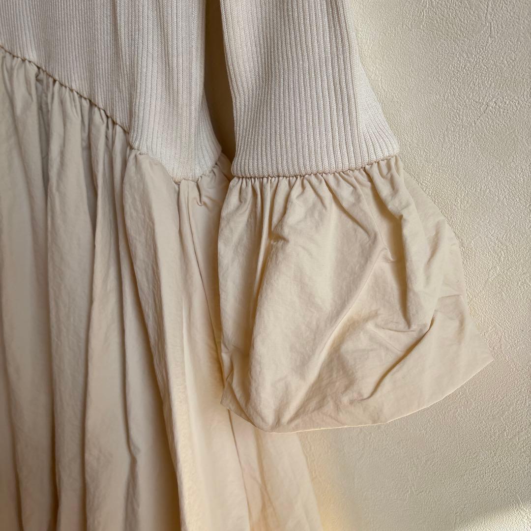 新品タグ付き✨最安‼️ニットドッキングバルーンワンピース